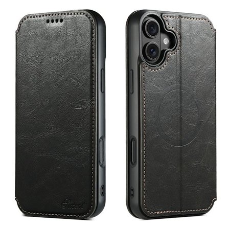 SKALO iPhone 17 SUTENI J05 PU-Nahka Lompakkokotelo - Musta