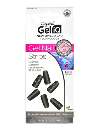 Depend Cosmetic Gel Iq Gel Nail Strips Black Mesh Cat Eye - Black - 1 ST