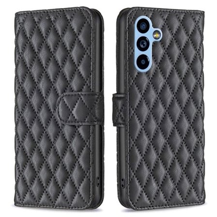 Rombuskuvioinen matta läppäkotelo Samsung Galaxy A54 - Musta