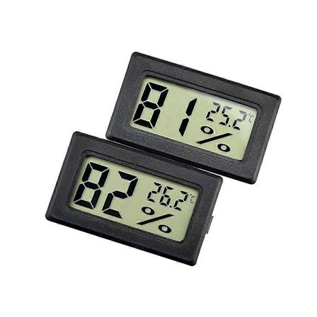 Dww-Sett med 5 mini digitale termometre for temperatur, fuktighet, termometer, digitalt hygrometer, innendørs temperatur og fuktighet, svart