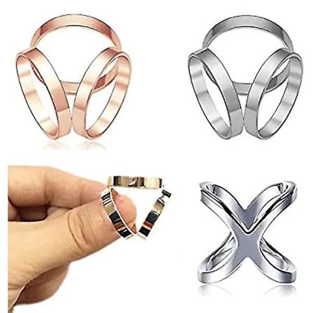 /EA/ Skjerfspenne Klesplagg, 4 stk Skjerfspenne, Tre Ringer Mote Skjerf Ring, Skjerfspenne, Sink