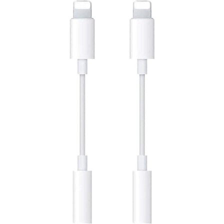 2 stk. egnet til iPhone hovedtelefonstik adapter lightning til 3,5 mm hovedtelefon lydadapter