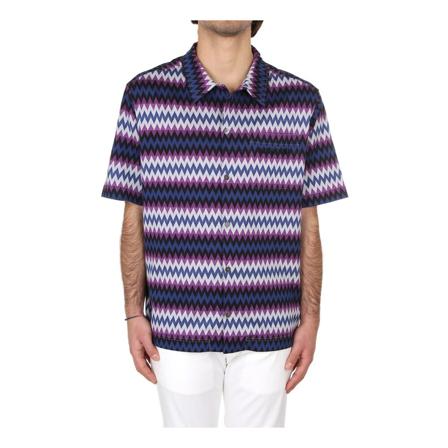 Missoni, Short Sleeve Shirts Niebieski, Mężczyzna, Rozmiar: L