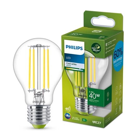 Philips Ultraeffektiv LED Lyspære E27 2,3W 4000K