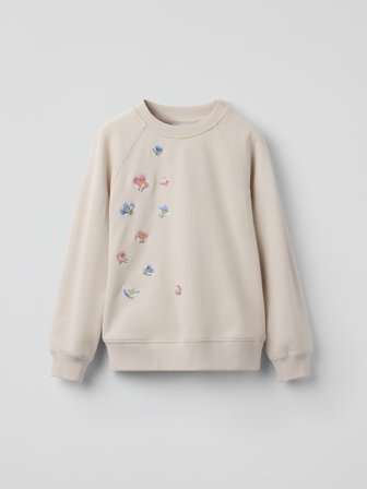 Sweatshirt Blumenmotiv - 92 - kinderbekleidung - beige - Polarn O. Pyret