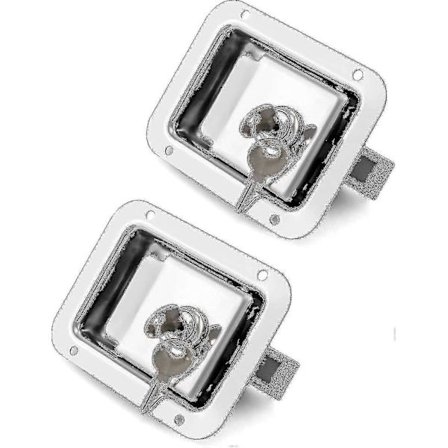 2-pak Rejsende Trailer Lås, Rustfrit Stål Planmonteret Håndtag Låge Lås Til Lastbiler, Værktøjskasser VXK