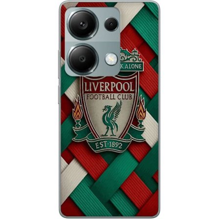 Kompatibelt Mobildeksel til Xiaomi Redmi Note 13 Pro 4G Liverpool Football Club-emblem med You'll Never Walk Alone i kraftfull grafisk design for lide