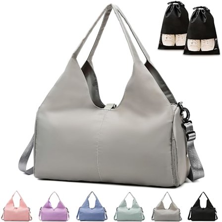 Kun veske Gymbag Dame, Yogamatte Veske Sport Reiseveske, Vanntett Sport Gymbag for Sport Reiser Vandring Grå
