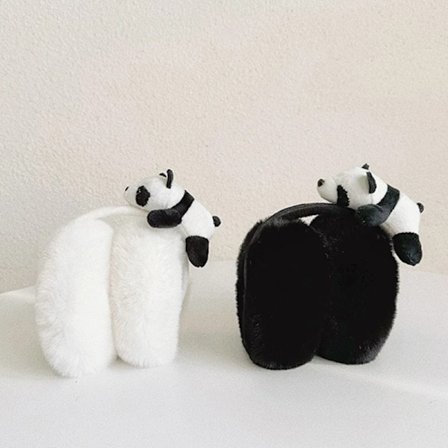 Lovely Panda Theme Plush EarMuffs for Women and Kids Ear Warmer Headband for Winter Christmas New Year Gifts