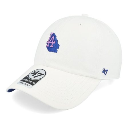 47 Brand - MLB Vit unconstructed Keps - Los Angeles Dodgers MLB Shop 47 Clean Up C.w.s White Adjustable @ Hatstore