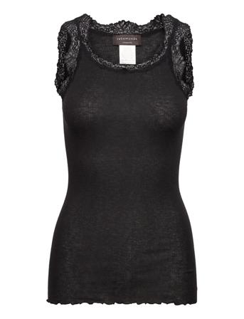 Wool Top W/ Lace Black Rosemunde