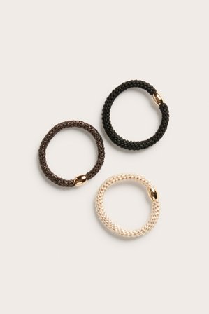 Kappahl | Gumki do włosów 3-pak Beżowy ONE SIZE | Beżowy