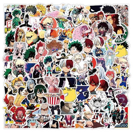 My Hero Academia Klistremerkepakke 100 stk, Vinyl Anime Klistremerker Dekaler for Vannflasker Laptop Skateboard Notatbok