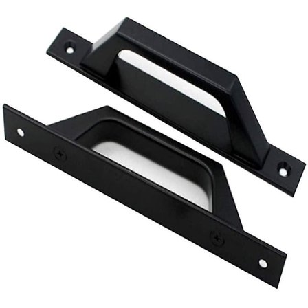 2 stk. Sort Skydedørsgreb til Lade/Køkken/Skuffeskab