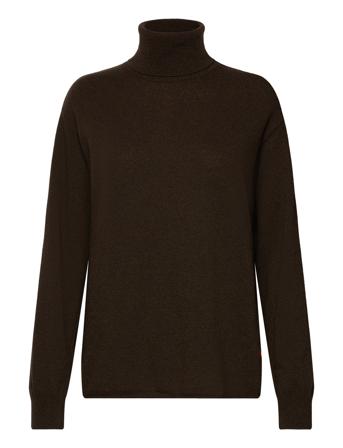 Eco Wool Kally Sweater Tops Knitwear Turtleneck Brown Mads Nørgaard