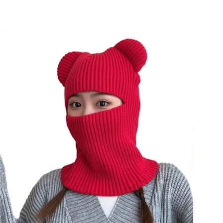Set hupullinen naisten balaclava RED