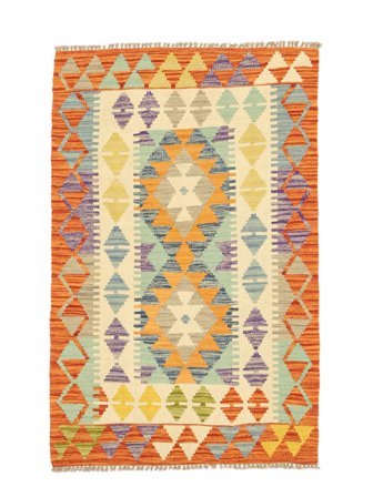 Kilim Afghan Old Style Rug 85X132 Yellow/Orange Wool, Afghanistan