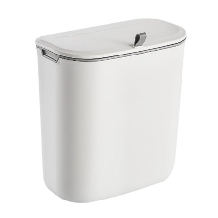 9 Liters Hengende Søppelbøtte med Lopp, Kjøkkenskapdør Under Vask Plast Søppelbøtte Kompostbøtte Veggmontert Skyv Åpen, Under Kjøkkenbenk Bøtte