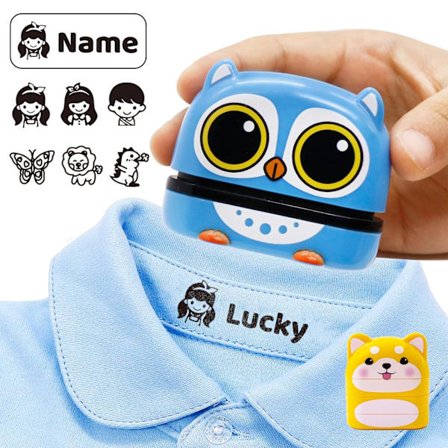 Navnestempel til tøj, børn, vandtæt - Personligt vandtæt stempel, navnestempel til stof, skole, daginstitution, bøger, tøj