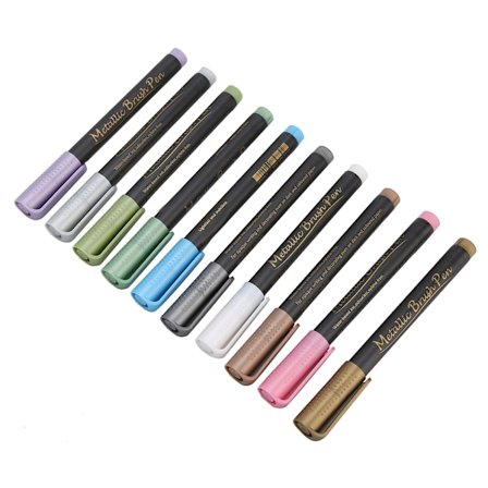 10 stk malingsmarkør i metall med myk spiss, vannbasert markør for DIY-maling og skriving