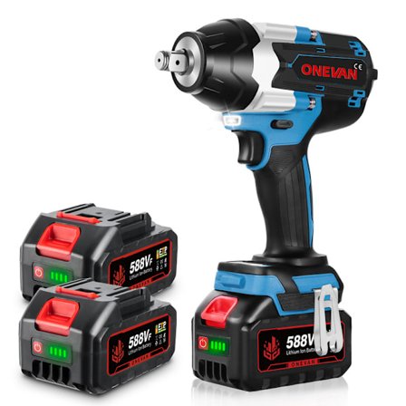 ONEVAN Borstlös Elektrisk Mutterdragare med 2 Batterier Sladdlös Mutterdragare DIY