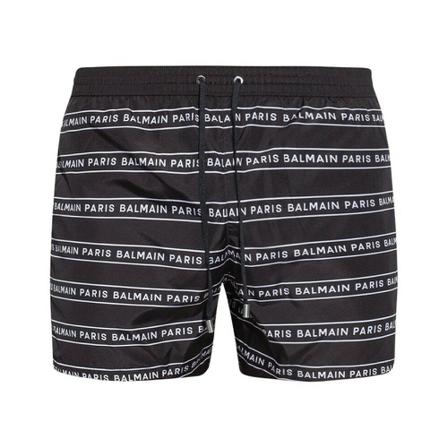Balmain Swim shorts with logo Sort, Herre Badeshorts