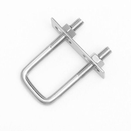 4 stk. U-bolte 66 U-bolt 80 x 50mm, rustfrit U-bolt med møtrikplade