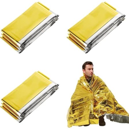 Termopeite suojaa kylmältä, sateelta, kuumuudelta ja tuulelta, 210 x 160 cm (kulta/hopea)