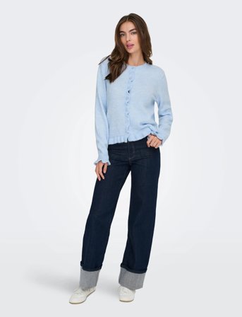 JDY Jdyletty L/S On Frill Cardigan Knt Noos - Blue - XL