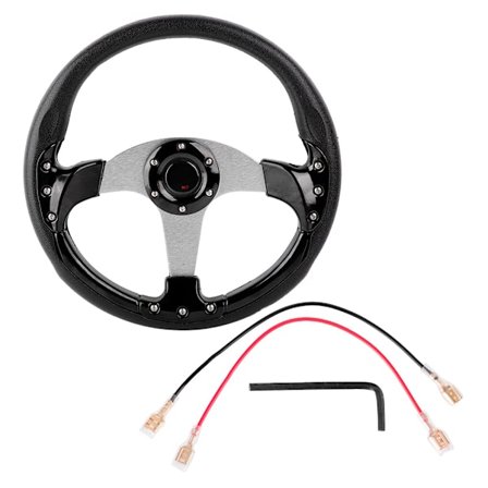 Universal PU Läder Bil Sport Racing Drift Ratt 13 tum 320 mm 14 tum 350 mm Svart