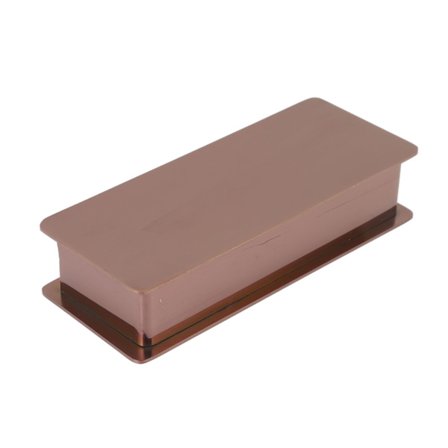 Rektangulær tandstikholder i rustfrit stål med låg rosaguld til hjemmebar, hotel, restaurant