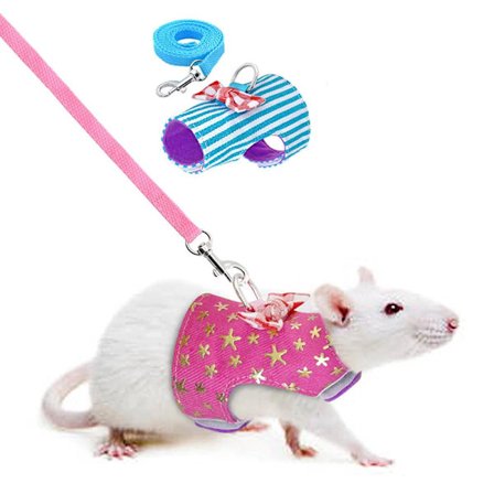 Small Pet Rabbit Hamster Bowtie Striped Star Harness Vest Leash Traction Rope For baby ferrets pet rats Bowknot Chest Strap