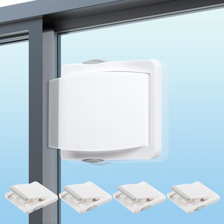 Skydedørslås, 4-pak skydedørslås i glas, ingen boring, til børne- og kæledyrsbeskyttelse, lejeboligssikkerhed