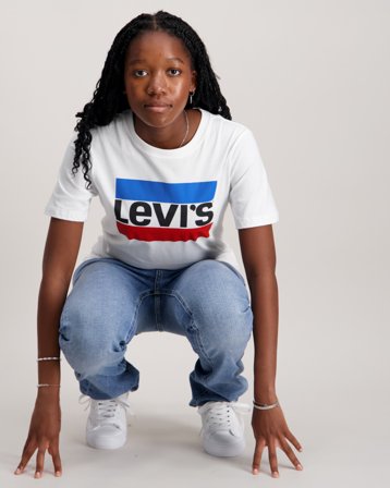 Levi's LVB SPORTSWEAR LOGO TEE Blanc T-shirts Fille - Kids Brand Store