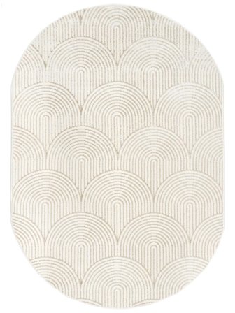 Geometric Art Deco Rug - White/Light Beige 160X230 Modern Style