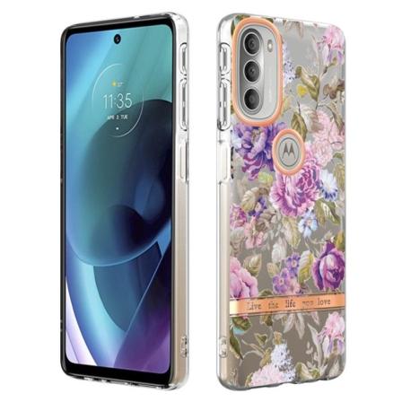 Erittäin ohut ja kestävä pehmeä kansi Motorola Moto G51 5G:lle - Violetti Pioni Multicolor