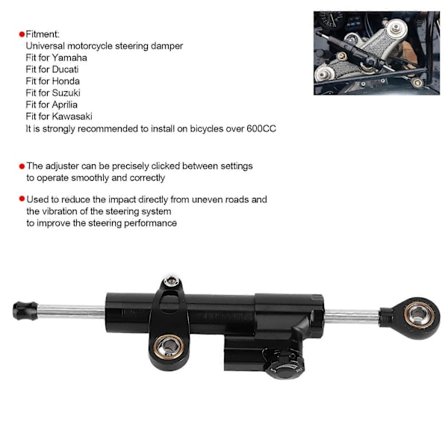 Universal Motorcykel Styredæmper Stabilisator Justerbart Motorcykel Dæmpningssystem