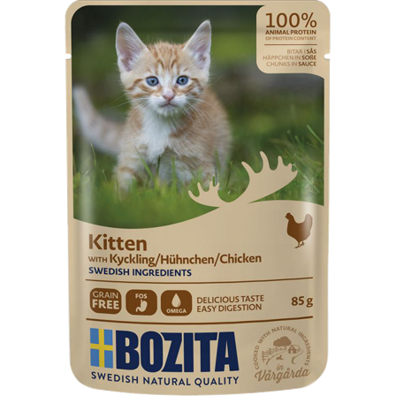 Bozita Katt - Kitten Kylling i saus i pose 12 x 85g - Katt - Kattefôr & kattemat - Våtfôr og våtmat - ZOO.no