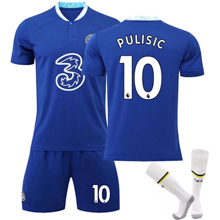 Chelsea Home Stadium -paita 2022-23 Pulisic No.10 jalkapallopaita, 3-osaiset sarjat lapsille aikuisille
