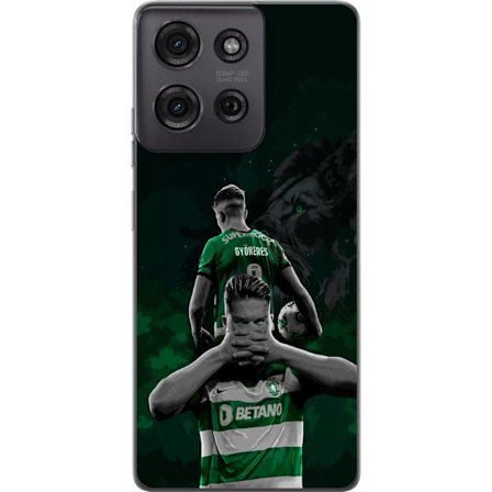 Kompatibelt Mobildeksel til Motorola Moto G75 Neonmotiv med teksten "Gaming is in my DNA" på en blå og rød murvegg med en lysende DNA-spiral.