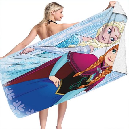Disney Frozen Elsa jente gutt strandhåndkle mikrofiber dobbeltsidig fleece strandhåndkle badehåndkle
