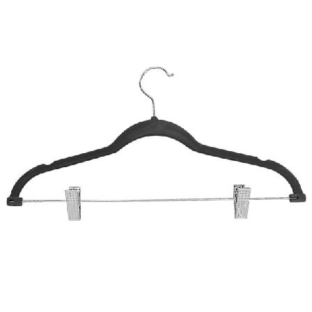 Samettipuiset henkarit - 20 kpl vaatekaapin järjestelyhenkareita klipseillä, liukumaton pinta ihanteellinen hameille, Pa