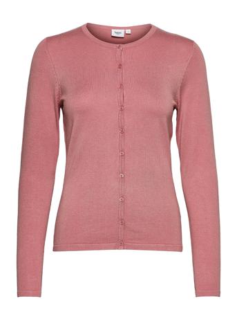 A8661, L/S Cardigan R-Neck Strikkegenser Cardigan Rosa Saint Tropez