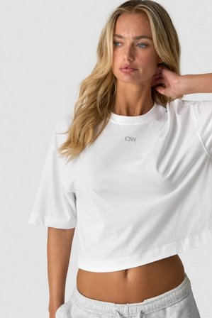 Everyday Cropped Cotton Tee White Snow