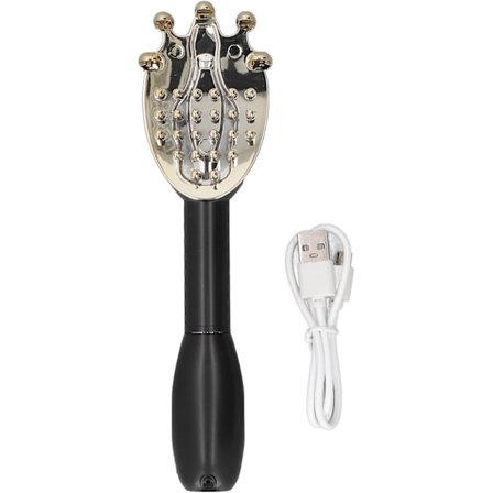 Elektrisk rygkløer, udtrækkeligt massageværktøj, sort bærbar kløestillende, egnet til brug i hjemmet og på rejser.