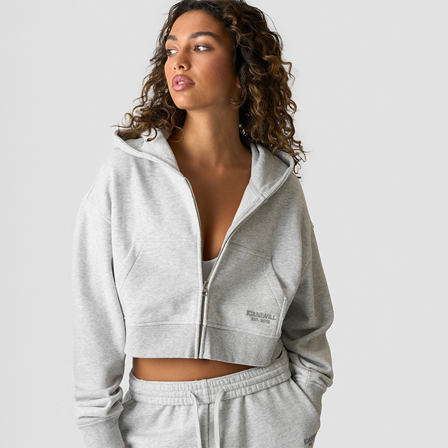 Hoodies ICANIWILL Essence Kort Hættetrøje Grå - Bodyman.dk