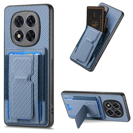 Xiaomi Redmi Note 14 Pro 5G - Kolfiber Fällställ Elastisk Kortväska Mobilskal