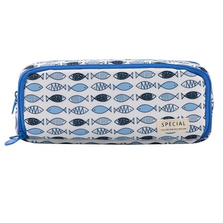 Pennal med stor kapasitet, 3 rom, lerret, pennal, stil 4 KLB