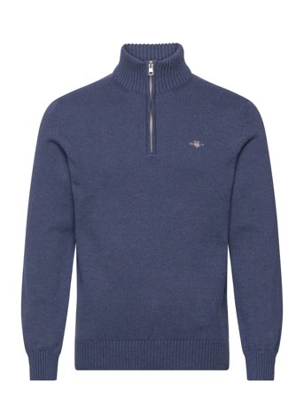 Casual Cotton Halfzip Knitwear Half Zip Pullover Marineblå GANT*Betinget Tilbud