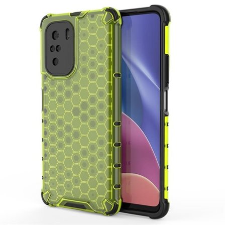 Honeycomb Case med TPU-stötfångare för Xiaomi Redmi K40 Pro+/K40/K40/Poco F3 grön